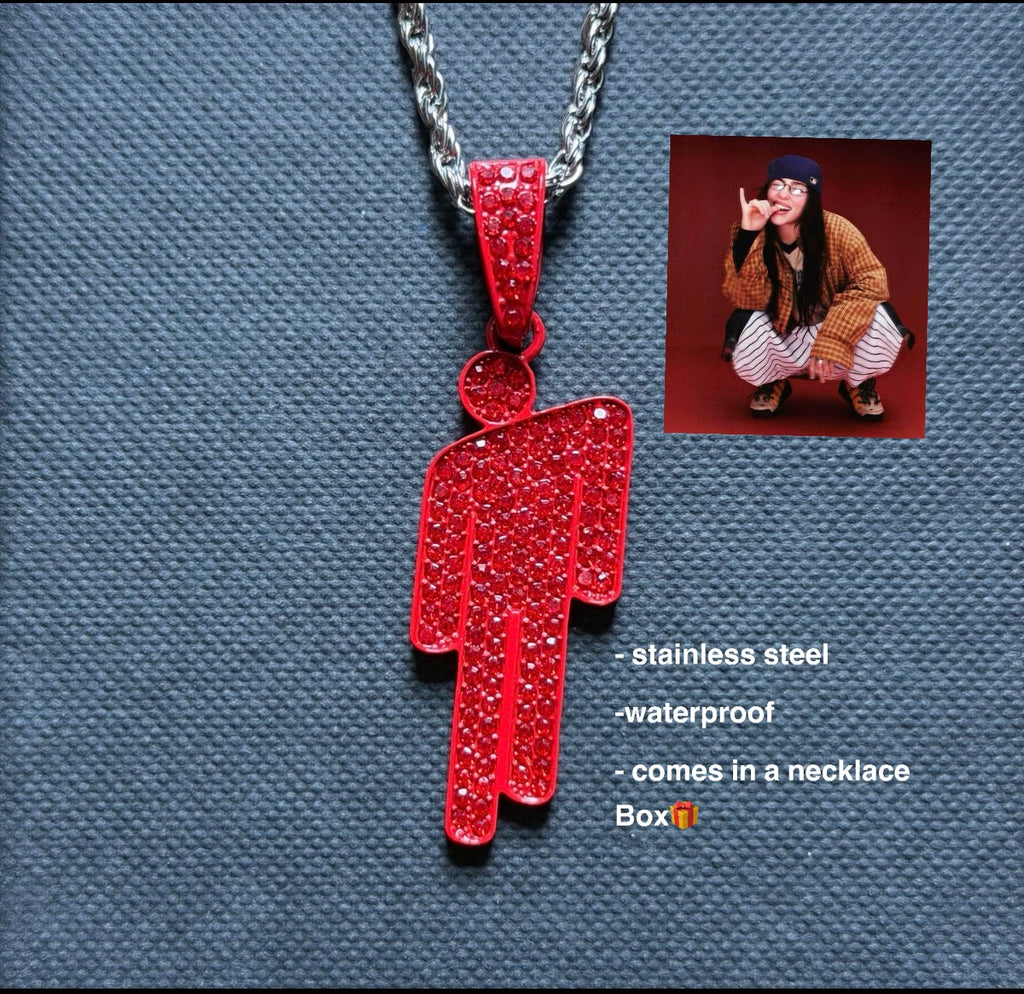 Billie Eilish Blohsh Necklaces stainless steel with a cute necklace box