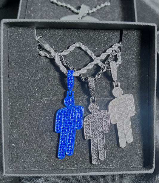 Billie eilish wildflower bundle three necklaces blue black& silver
