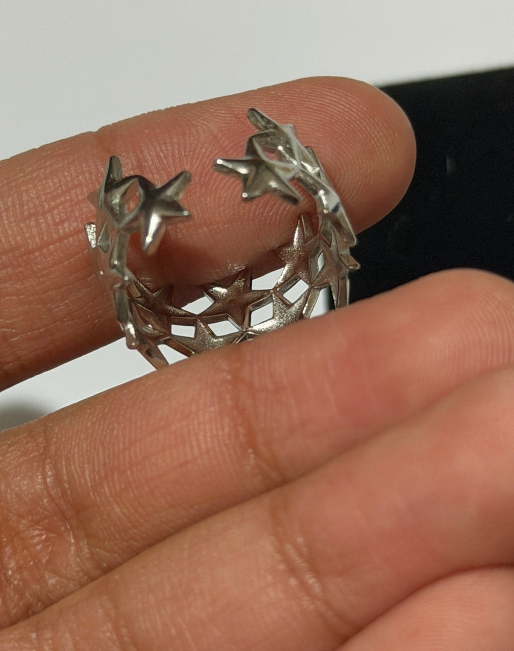 Stainless steel adjustable star ring stars