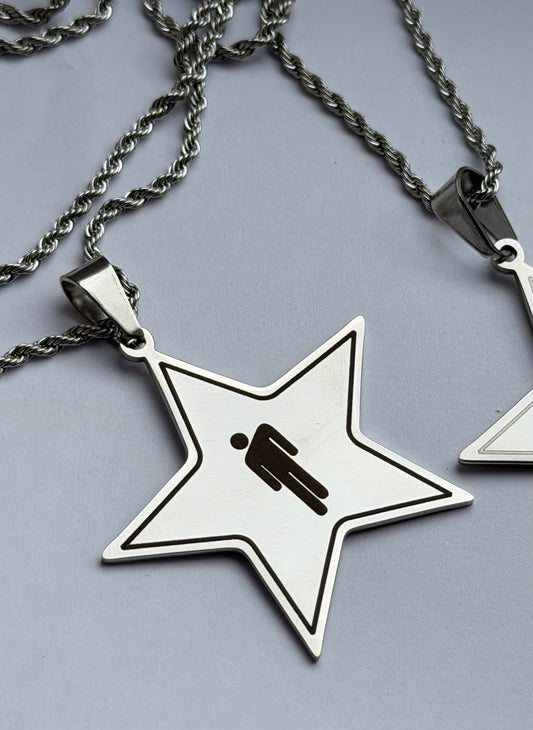 Billie eilish inspired star blohsh necklace really good quality comes with a box