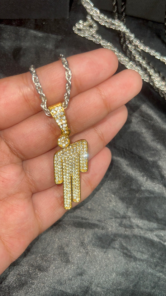 Billie eilish gold blohsh necklace bigger and better quality shiny