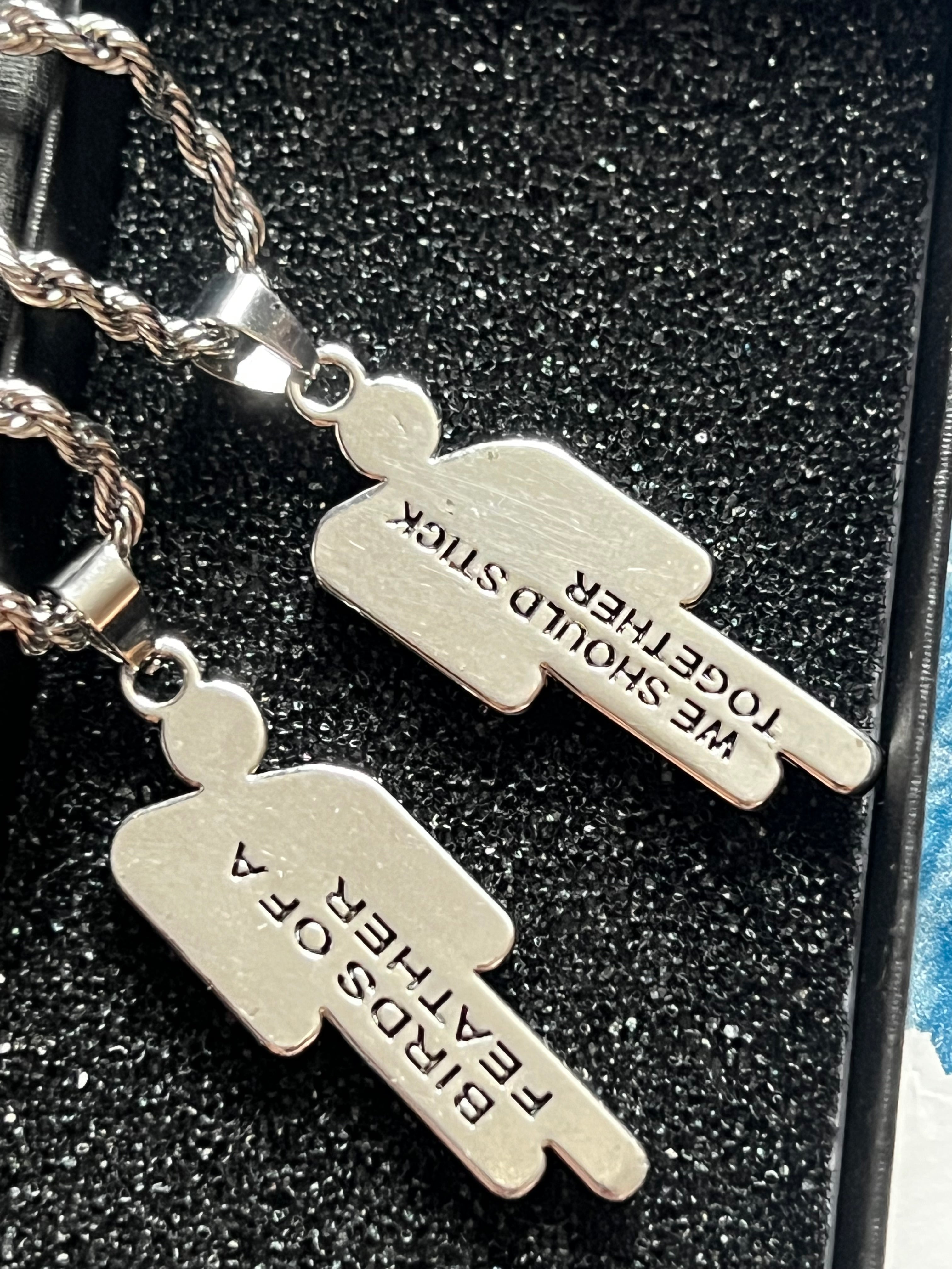New birds of a feather necklaces pair of 2 birds of a feather we should stick together