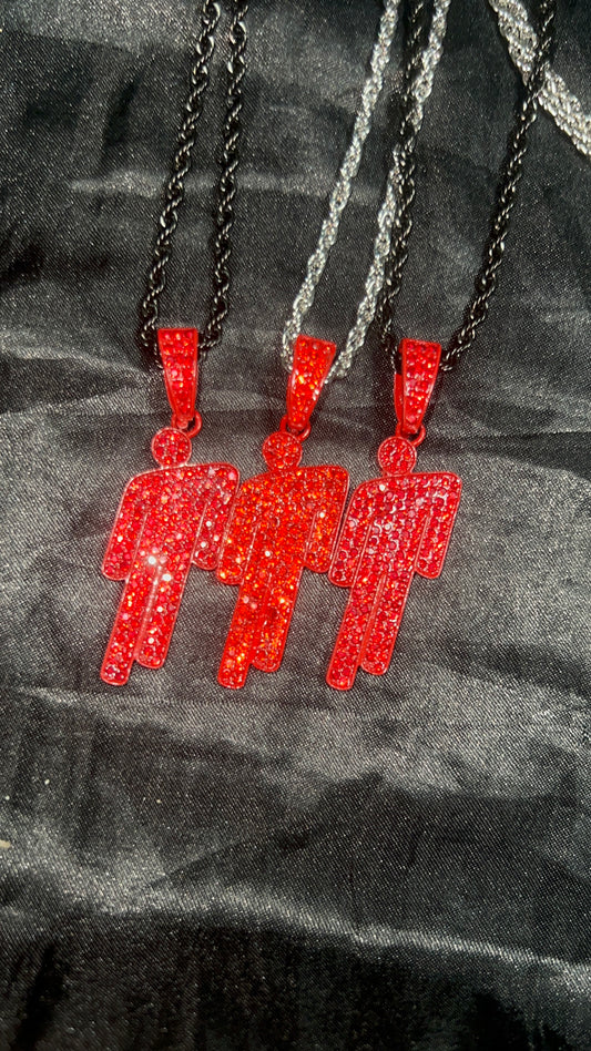 Billie eilish red blohsh necklace bigger and better quality remodel version