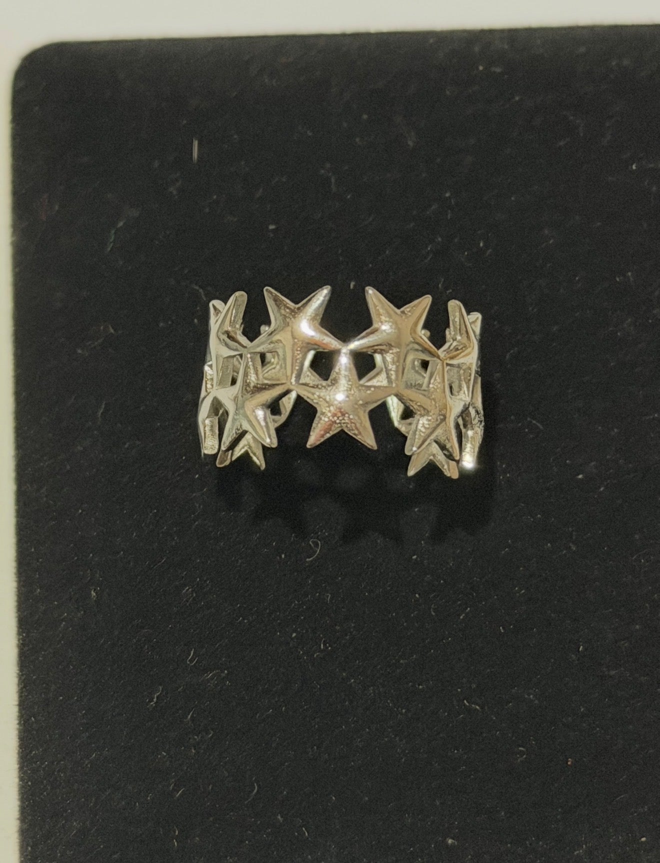 Stainless steel adjustable star ring stars