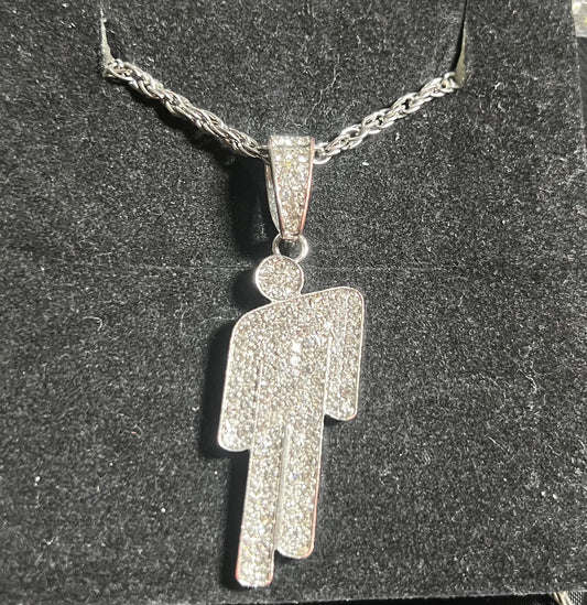 Billie eilish silver blohsh necklace bigger and better quality sparkly remodel