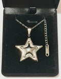 Stainless steel bubbly star necklace adjustable glossy