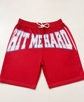 Billie Eilish Red Hard And Soft Paint splattered design shorts