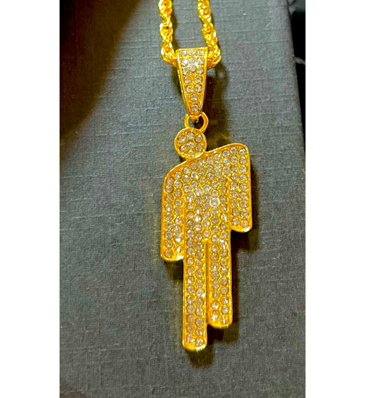 Billie eilish gold blohsh necklace bigger and better quality shiny with gold chain