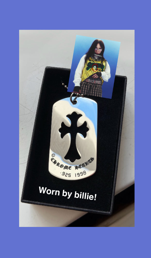 Billie Eilish CH dogtag stainless steel cute same size as Hers